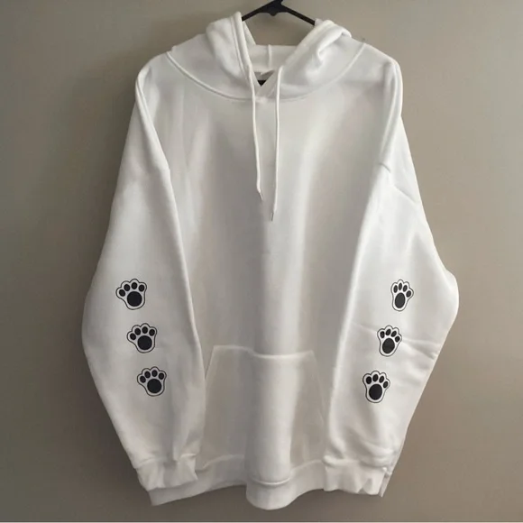 Dog Hoodie with Black Dog and Paw Print Dog Lover - Picture 10 of 11